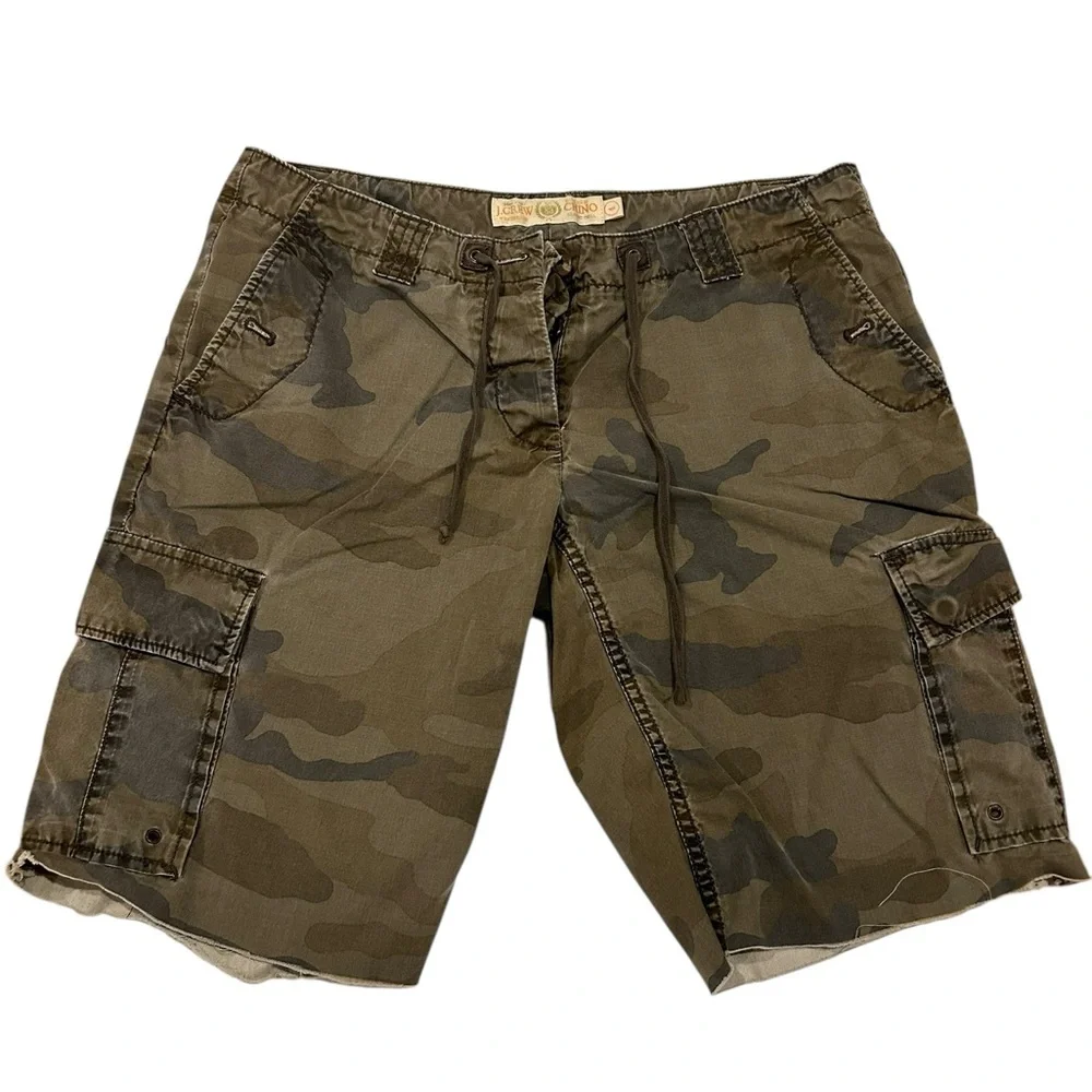 J. Crew Camo Camouflage Print Cargo Shorts Men’s Women's Size 4 inseam 10”